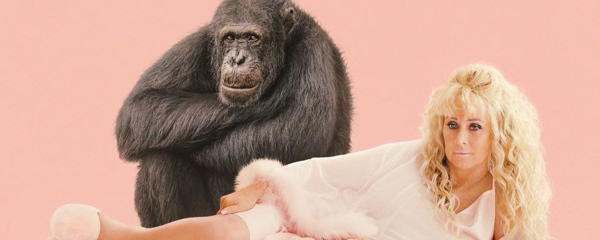 Women with a chimpanzee